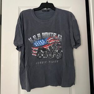 PrettyLittleThing USA Route 66 Scenic Views Tee - Dark Gray